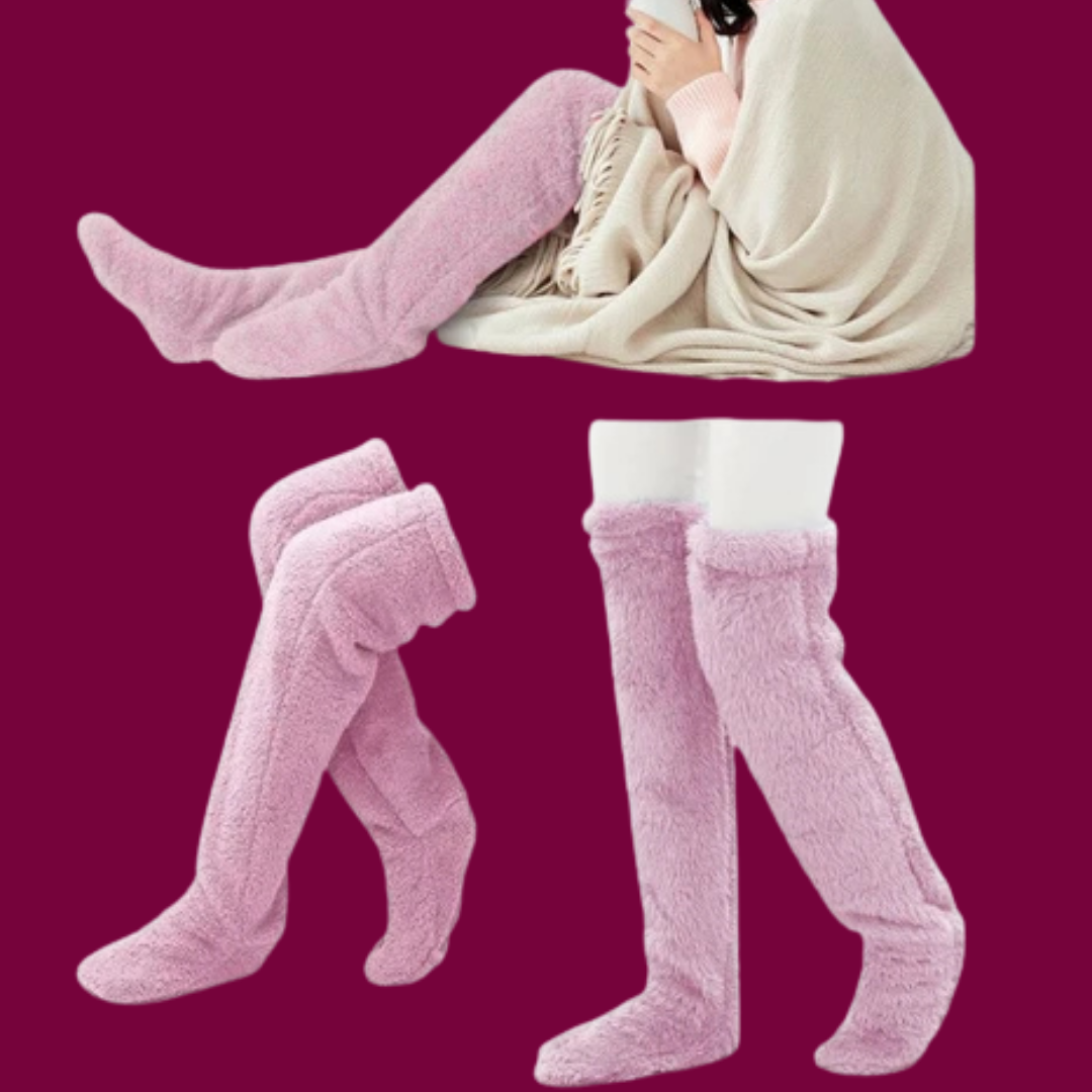 VelioraTR - Diz Üstü Peluş Çorap