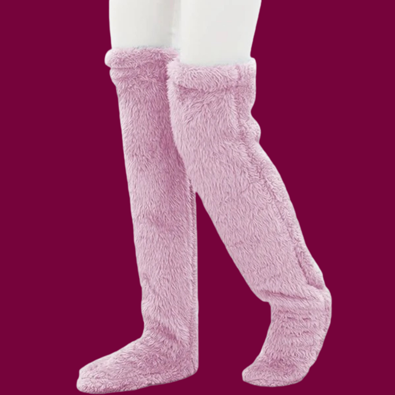 VelioraTR - Diz Üstü Peluş Çorap