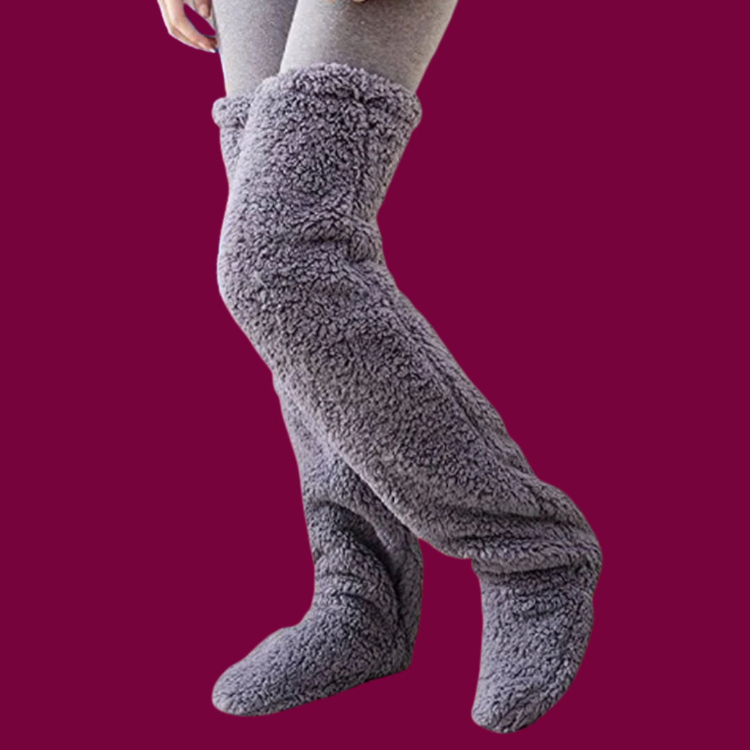 VelioraTR - Diz Üstü Peluş Çorap