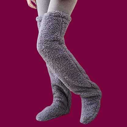VelioraTR - Diz Üstü Peluş Çorap