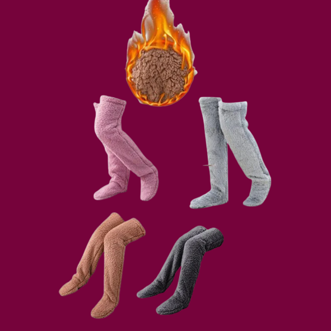 VelioraTR - Diz Üstü Peluş Çorap