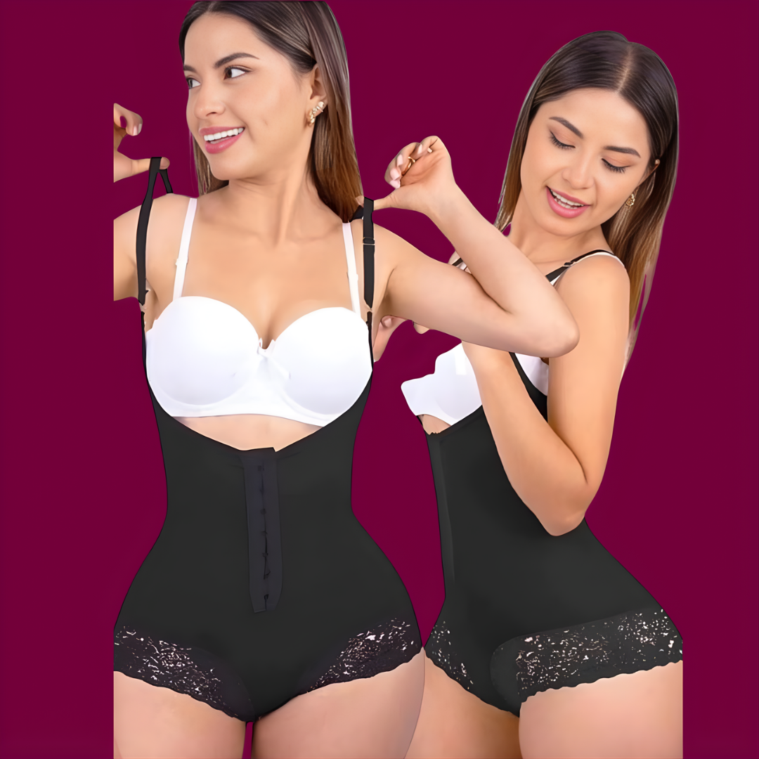 Veliora - Dantelli Çıtçıtlı Vücut Şekillendirici Korse Body