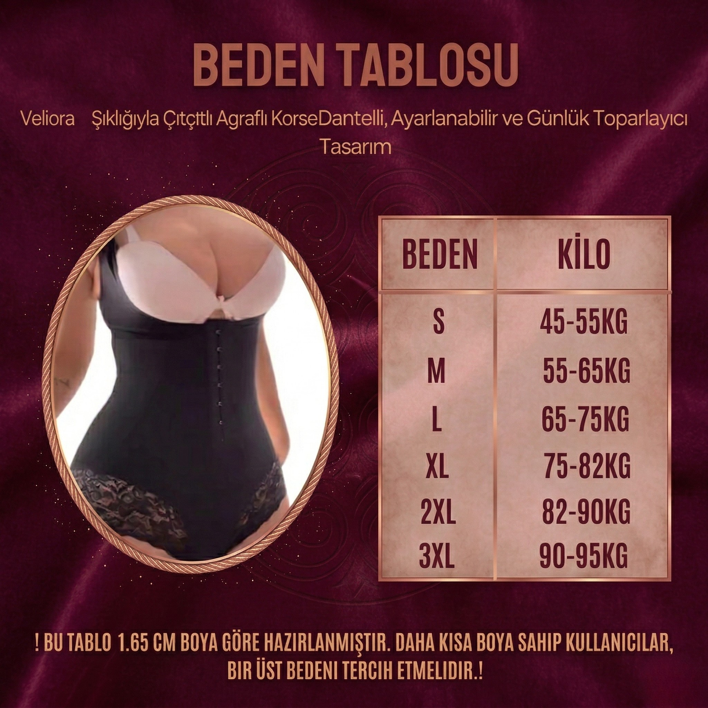 Veliora - Dantelli Çıtçıtlı Vücut Şekillendirici Korse Body