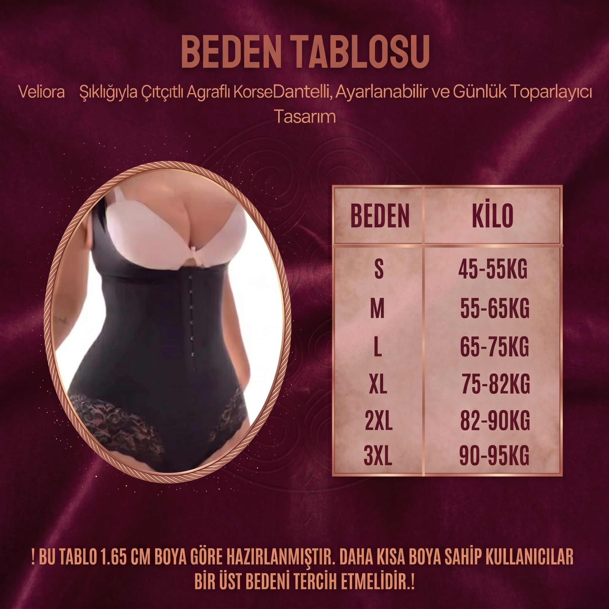 Veliora - Dantelli Çıtçıtlı Vücut Şekillendirici Korse Body