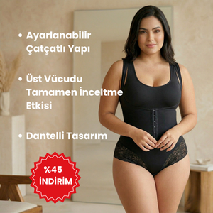 Veliora - Dantelli Çıtçıtlı Vücut Şekillendirici Korse Body