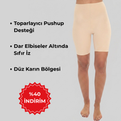 Veliora - Toparlayıcı PushUp Destekli Dikişsiz Şort Tayt