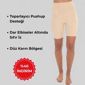Veliora - Toparlayıcı PushUp Destekli Dikişsiz Şort Tayt