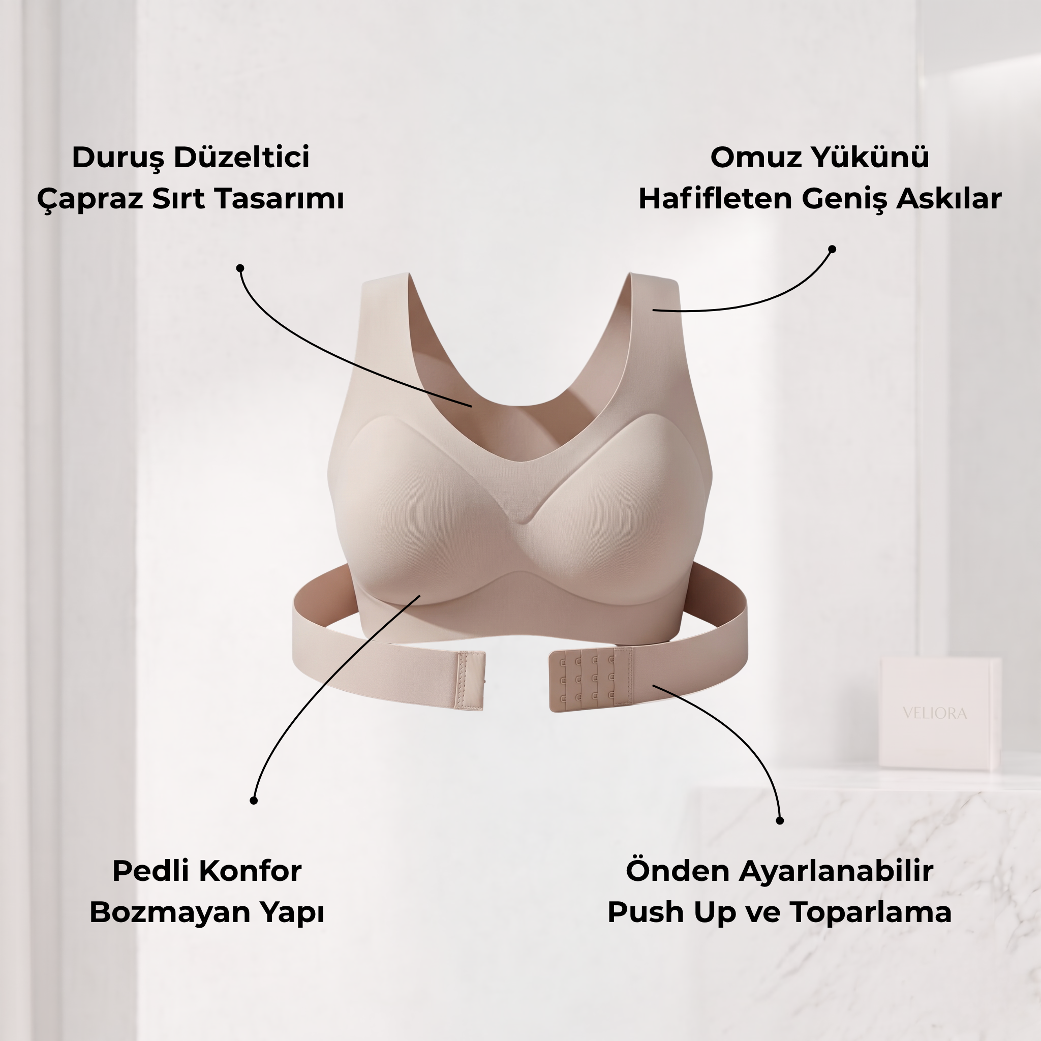 Veliora - Sırt Dikleştirici Push-Up Sütyen
