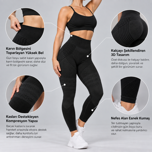 Selülit & Lipödem Etkili Toparlayıcı 3D Tayt - (1 ALANA 1 BEDAVA! 🎁)